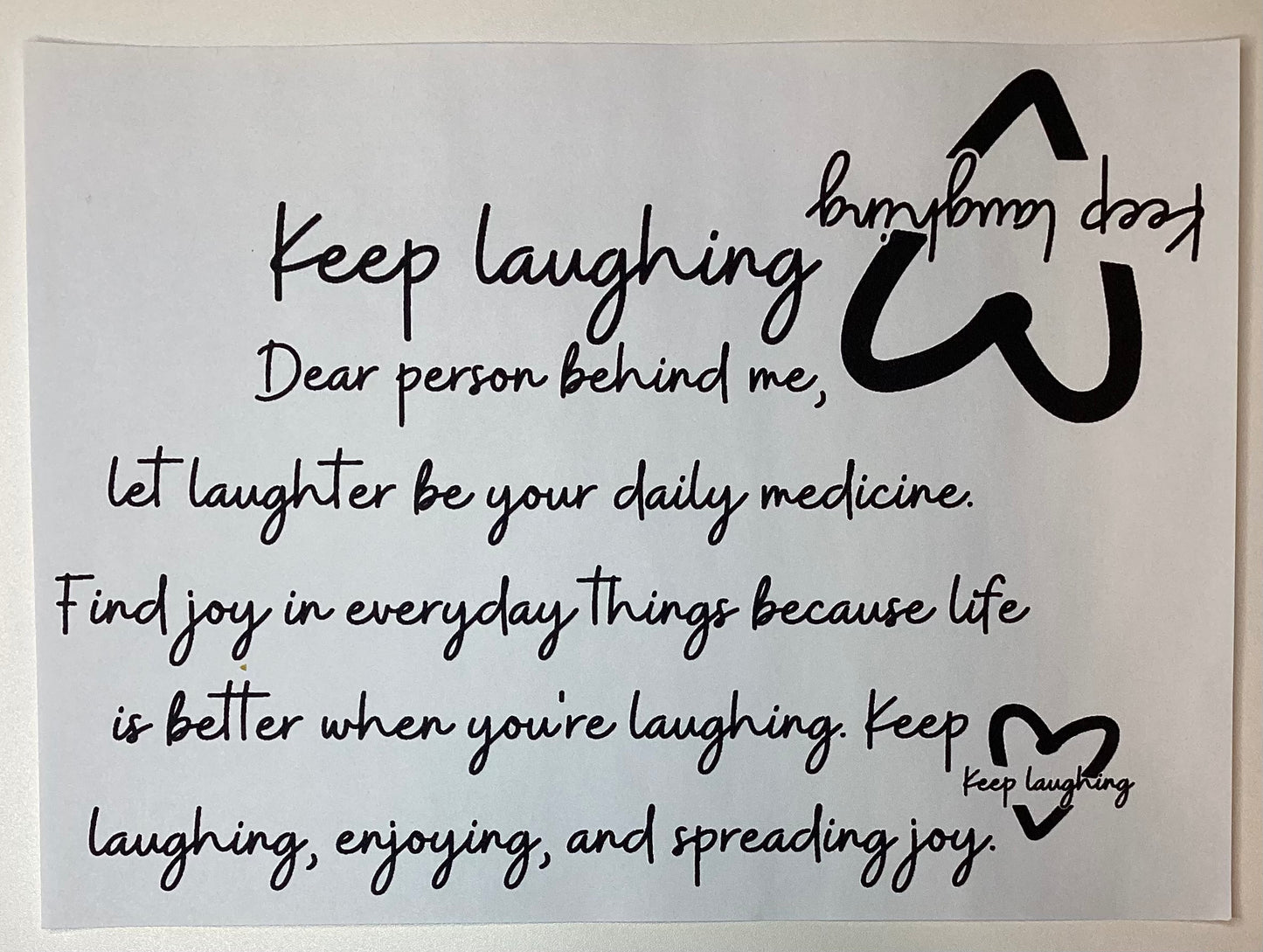 Keep laughing