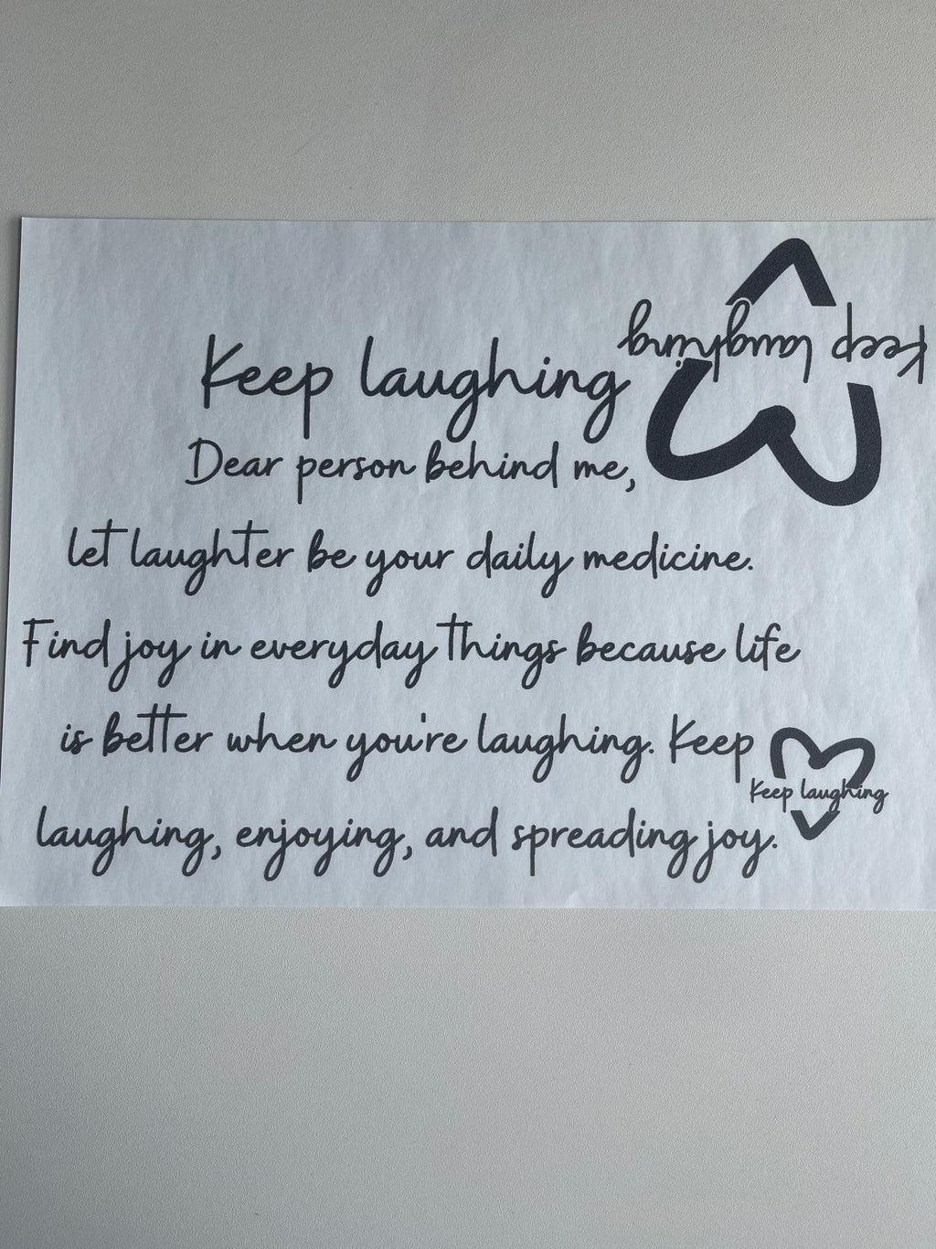 Keep Laughing (pocket and back design)