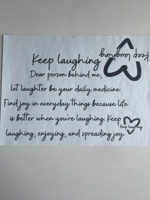 Keep Laughing (pocket and back design)