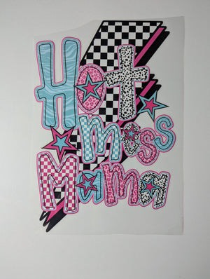 Hot mess mama checkered